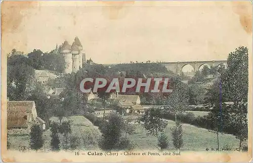 Cartes postales Culan (Cher) Chateau et Ponts Cote Sud