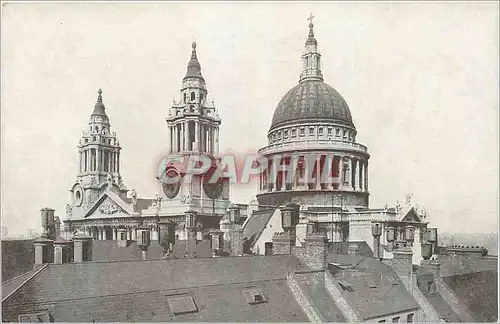 Cartes postales London St Paul's Cathedral The dome and Towers from the s w With the Gables of the western front