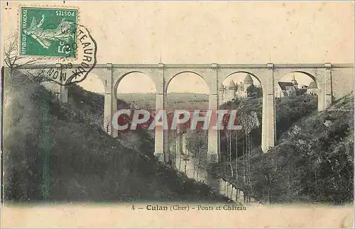 Cartes postales Culan (Cher) Ponts et Chateau