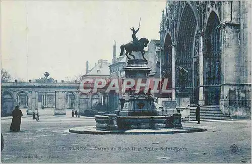 Cartes postales Nancy Statue de Rene II et Eglise Saint Epyre