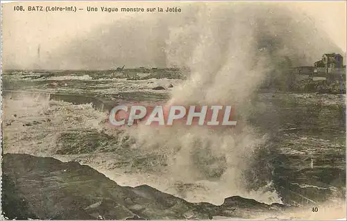 Cartes postales Batz (Loir Inf) Une Vague monstre sur la Jetee
