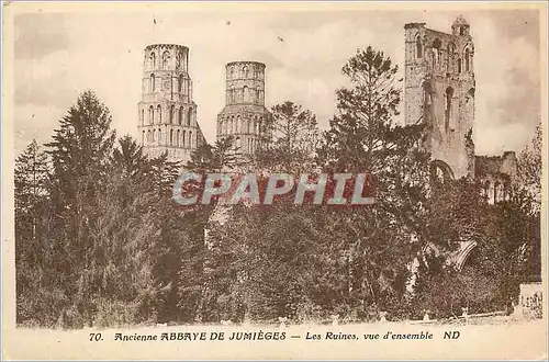 Ansichtskarte AK Ancienne Abbaye de Jumieges Les Ruines vue d'ensemble