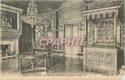 Ansichtskarte AK Pau Interieur du Chateau Chambre a Coucher d'Henri IV