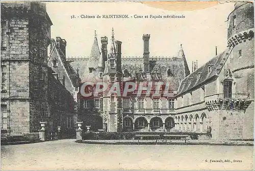 Ansichtskarte AK Chateau de Maintenon Cour et Facade meridionale