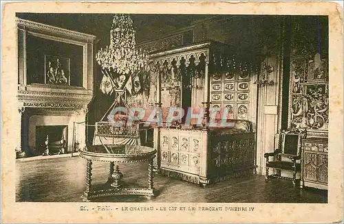 Cartes postales Pau Le Chateau Le Lit et Le Perceau D'Henri IV