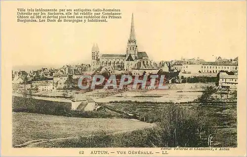 Ansichtskarte AK Autun Vue generale ville tres interessante par ses antiquites Gallo Romaines Detruite par les Ba