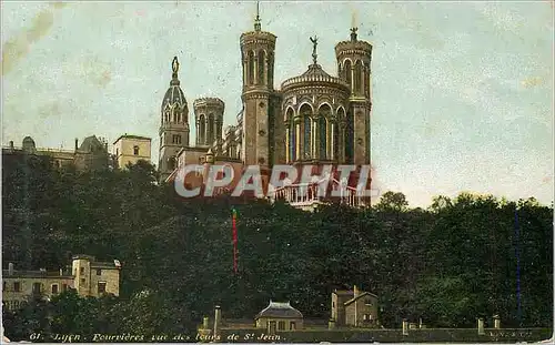 Cartes postales Lyon Fourvieres vue des tours de St Jean