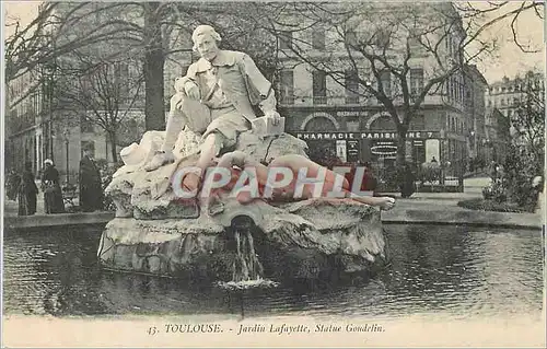 Cartes postales Toulouse Jardin Lafayette Statue Goudelin