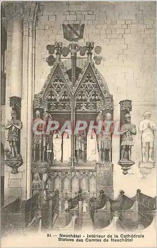 Cartes postales Neuchatel Interieur de la Cathedrale Statues des Comtes de Neuchatel