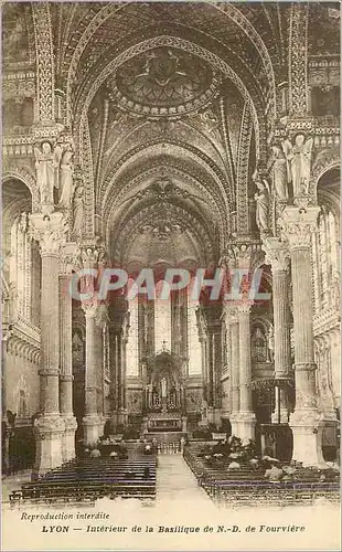 Cartes postales Lyon Interieur de la Basilique de N D de Fourviere