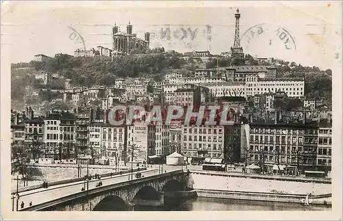 Ansichtskarte AK Lyon Pont du Change et Coteau de Fourviere