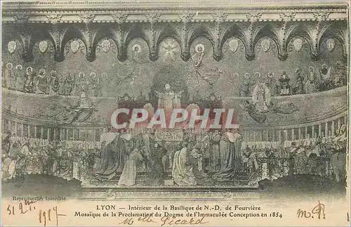 Cartes postales Lyon Interieur de la Basilique de N D de Fouviere Mosaique de la Proclamation du Dogme de l'Imma