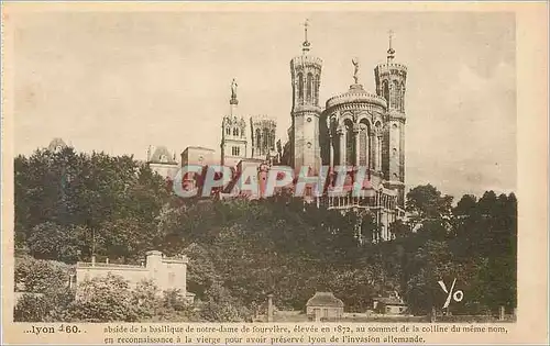 Cartes postales Lyon abside de la basilique de notre dame de fourviere elevee en 1872 au sommet de la colline du