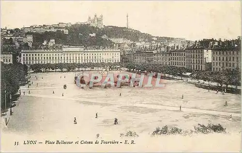 Ansichtskarte AK Lyon Place Bellecour et Coteau de Fourviere