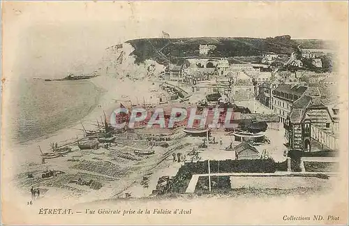 Cartes postales Etretat Vue Generale prise de la Falaise d'Aval