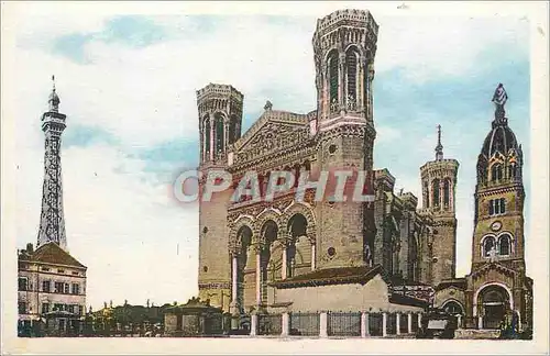 Cartes postales Lyon (Rhone) La Basilique de Fourviere La Tour metallique (376 metre au dessus de la Mer) L'Anci