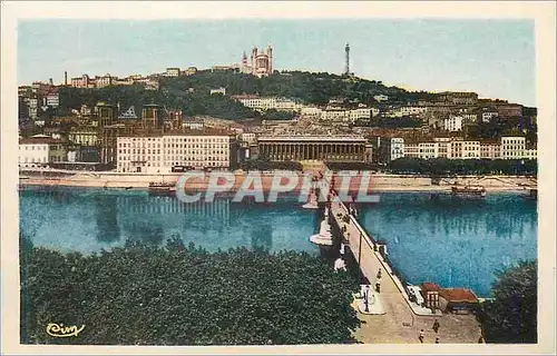 Ansichtskarte AK Lyon (Rhone) Coteau de Fourviere la Saone et Pont du Palais de Justice