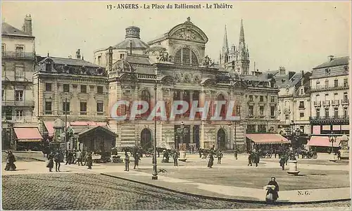 Cartes postales Angers La Place du Ralliement Le Theatre