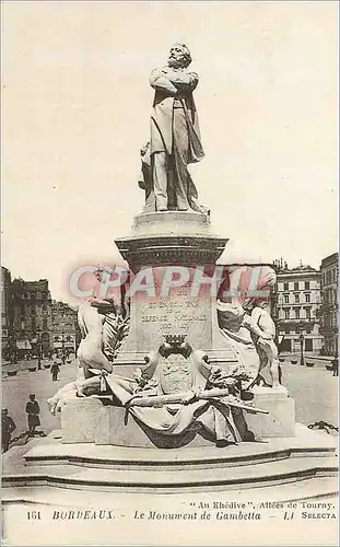 Ansichtskarte AK Bordeaux Le Monument de Gambella Au Khedive Allees de Tourny