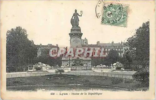 Cartes postales Lyon Statue de la Republique