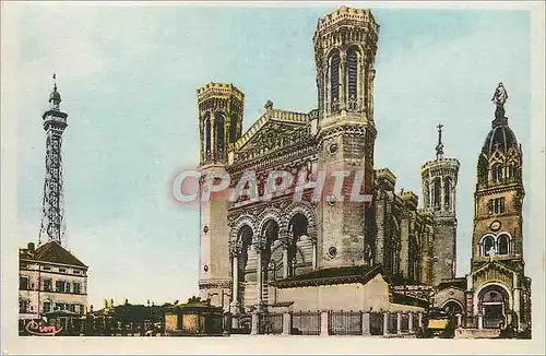 Cartes postales Lyon (Rhone) La Basilique de Fourviere la Tour metallique L'Ancienne Chapelle