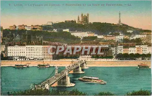 Cartes postales Lyon Le Palais de Justice Fourviere et la Tour de Fourviere