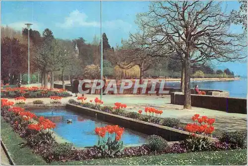 Cartes postales moderne Lausanne Ouchy Les quais en fleurs