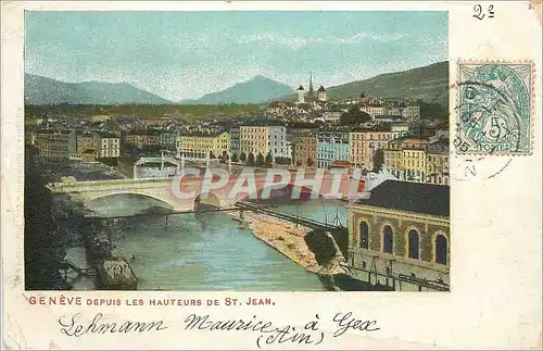 Cartes postales Geneve depuis les Hauteurs de St Jean