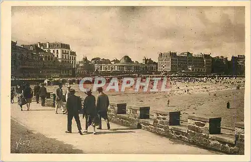 Ansichtskarte AK Cote d'Emeraude Dinard (Illes et Vilaine) La Plage et la Dique Promenade