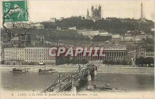 Cartes postales Lyon Le Palais de Justice et le Coteau de Fourviere