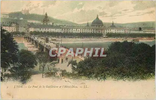 Cartes postales Lyon Le Pont de la Guillotiere et l'Hotel Dieu