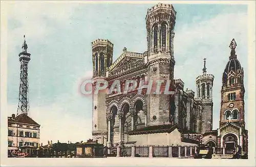 Ansichtskarte AK Lyon (Rhone) La Basilique de Fourviere La Tour metallique (376 metres au dessus de la Mer) L'Anc