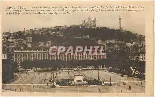 Ansichtskarte AK Lyon 210 La place bellecour longue de 310 large de 200m est l'une des plus belles de france limi