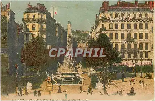 Cartes postales Lyon Place de la Republique et Monument