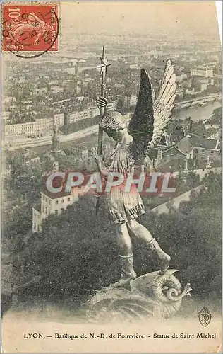 Ansichtskarte AK Lyon Basilique de N D de Fourviere Statue de Saint Michel