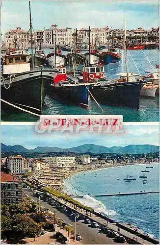 Cartes postales moderne Saint Jean De Luz Port et la Maison de l'Infante La Plage Bateaux de peche