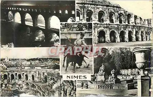 Cartes postales moderne Nimes (Gard) Le pont du Gard la nuit les Arenes Une belle naturelle aides Vue des Arenes Les jar