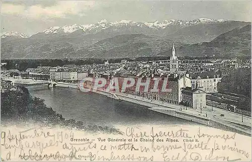 Cartes postales Grenoble Vue Generale et la Chaine des Alpes