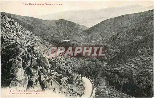Cartes postales Les Pyrenees Orientales Molitg Les Bains La Route de Prades a Molitg