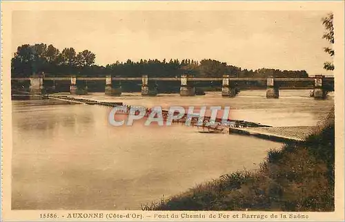 Cartes postales Auxonne (Cote d'Or) Pont du Chemin de Fer et Barrage de la Saone