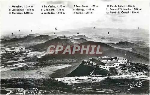 Cartes postales moderne L'Auvergne Sommet du Puy de Dome Vue Panoramique sur le Chaine des Puys Sud Et Massif du Mont Do