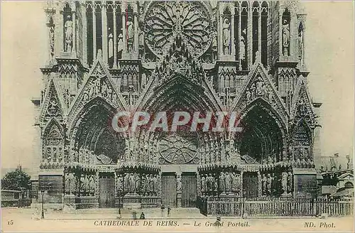 Ansichtskarte AK Cathedrale de Reims Le Grand Portail