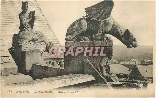 Cartes postales Amiens La Cathedrale Chim�res