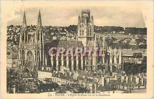 Cartes postales Rouen L'Eglise St Ouen vue de la Cathedrale