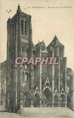 Cartes postales Bourges Facade de la Cathedrale