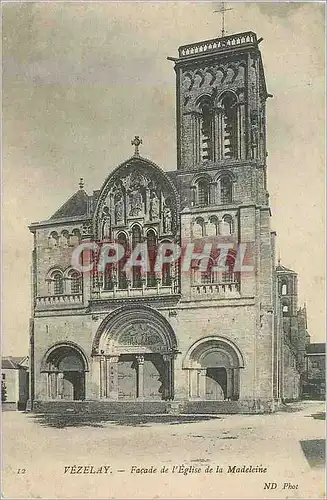 Ansichtskarte AK Vezelay Facade de l'Eglise de la Madeleine