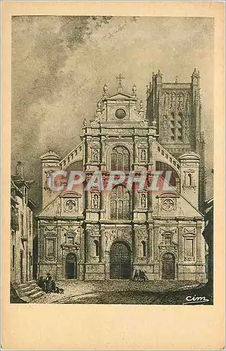 Cartes postales La Bourgogne d'Autrefois Portail de l'Eglise Saint Pere a Auxerre au debut XIXe siecle d'apres u