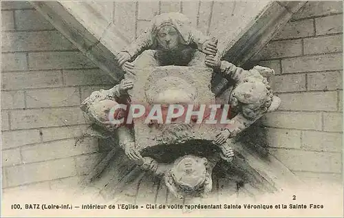 Cartes postales Batz (Loire Inf) Interieur de l'Eglise Cief de voute representnant Sainte Veronique et la Sainte