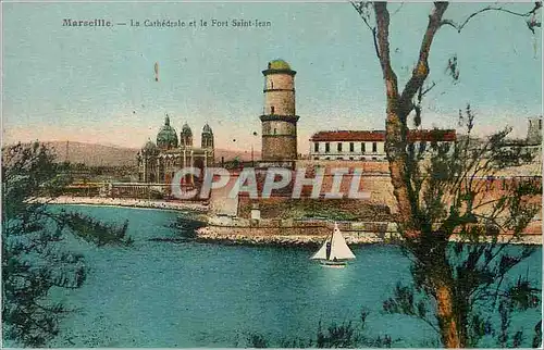 Cartes postales Marseille Le Cathedrale et le Fort Saint Jean