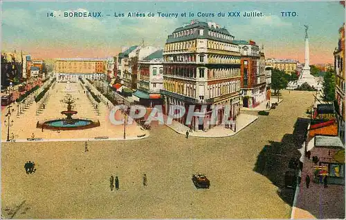 Cartes postales Bordeaux les Allees de Tourny et le Cours du XXX Juillet